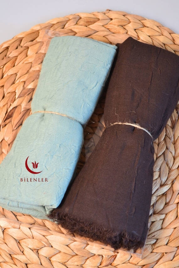 Bambu Kraş Şal 2’li Set Acı Kahve/ Su Yeşili– 75x210 cm | Nefes Alabilir, Terletmez, Tok Duruşlu Mevsimlik Kumaş - 1