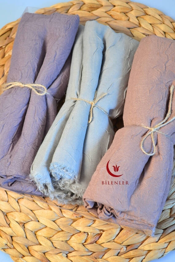 Bambu Kraş Şal 3’lü Set Bej/ Su Yeşili/ Vizon– 75x210 cm | Nefes Alabilir, Terletmez, Tok Duruşlu Mevsimlik Kumaş - 1