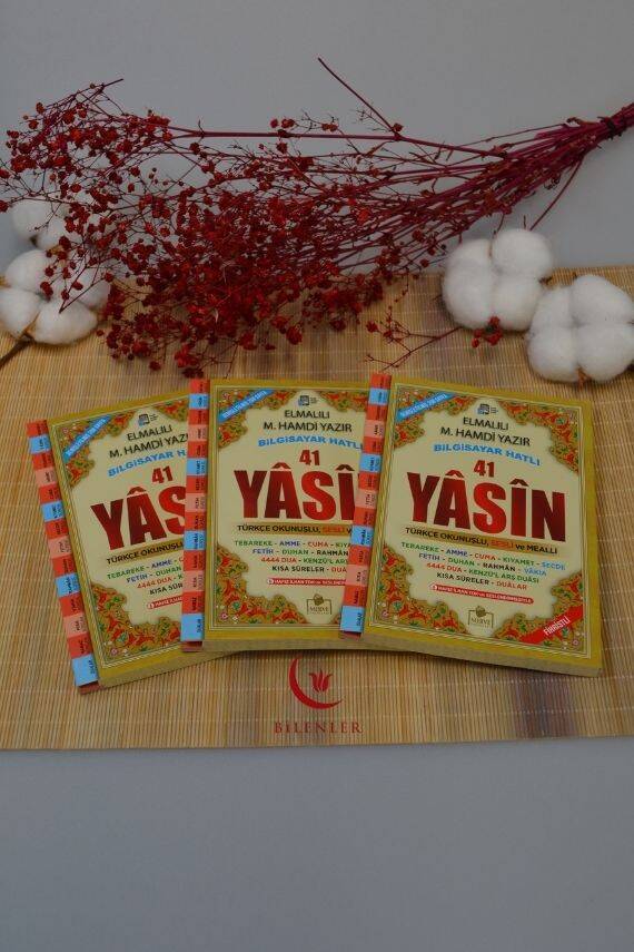 Bilgisayar Hatlı Türkçe Okunuşlu Sesli ve Mealli 41 Yasin Dua Kitabı Çanta Boy - 4