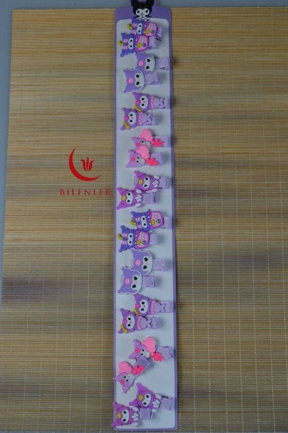 Desenli Çıtçıtlı Çocuk Tokası Lila - 2