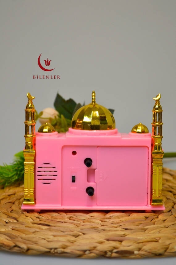 Ezan Okuyan Nostaljik Masa Saati Pembe– Mekke Ezanı Sesli (Dijital Olmayan) Küçük Boy - 4