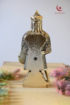 Fetih Zırh Ayetel Kürsi Biblo Orta Boy 11×27 cm– Altın Renk Metal Dekoratif Aksesuar - 4