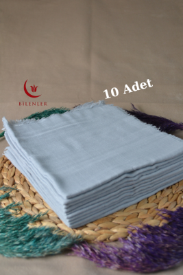 Flamlı Kare Pamuklu Eşarp Gri 10 Adet - 2