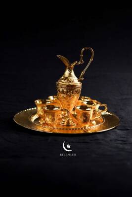 Hediyelik/ Sunumluk Lüks Altın Renkli Kaf Zemzem Takımı – 8 Parça - 2