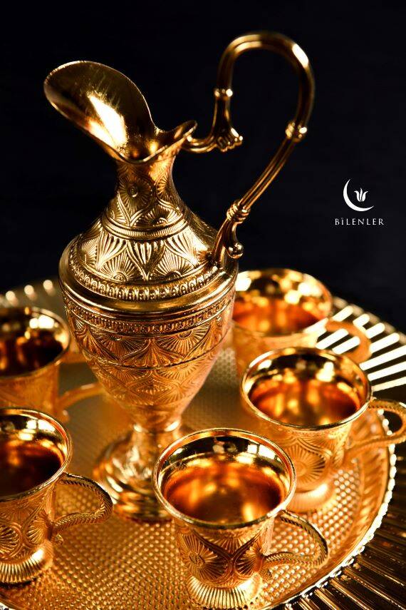 Hediyelik/ Sunumluk Lüks Altın Renkli Kaf Zemzem Takımı – 8 Parça - 3
