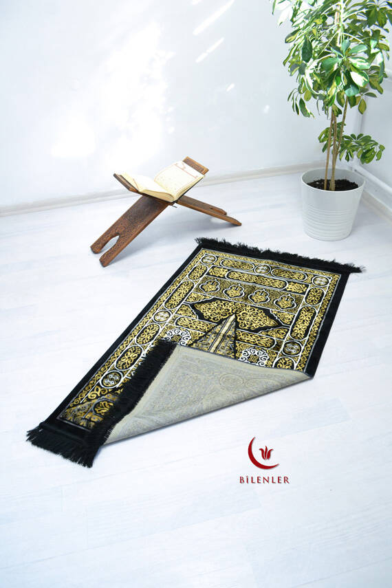 Kabe Kapısı Desenli Lüks Kadife Dokuma Seccade - 4