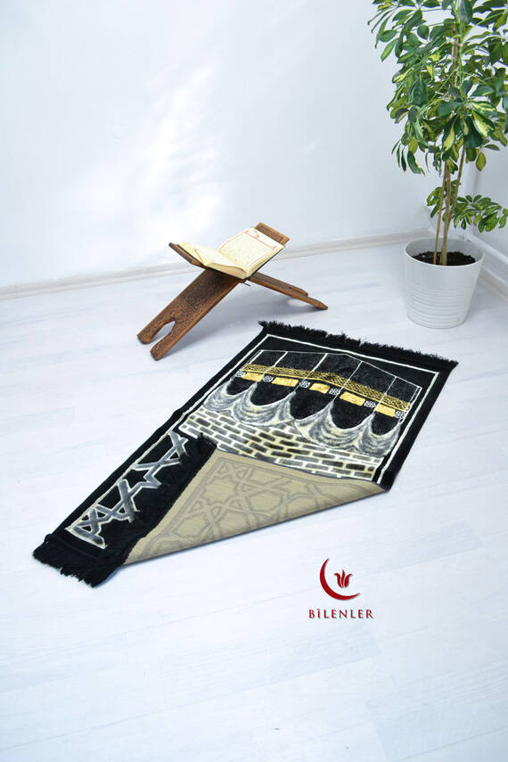 Kabe Desenli Lüks Kadife Dokuma Seccade - 4