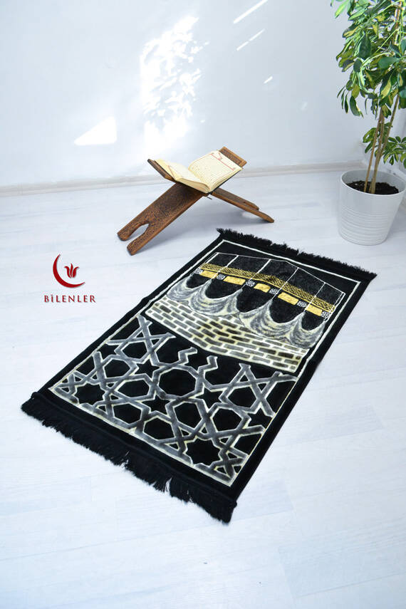 Kabe Desenli Lüks Kadife Dokuma Seccade - 1