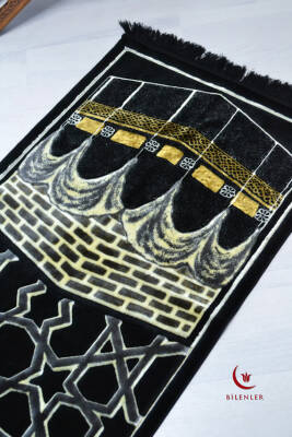 Kabe Desenli Lüks Kadife Dokuma Seccade - 2