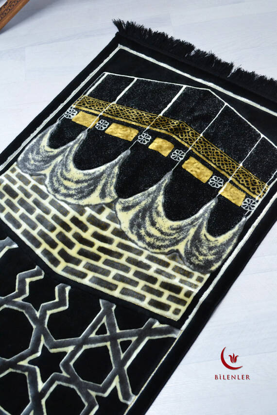 Kabe Desenli Lüks Kadife Dokuma Seccade - 2