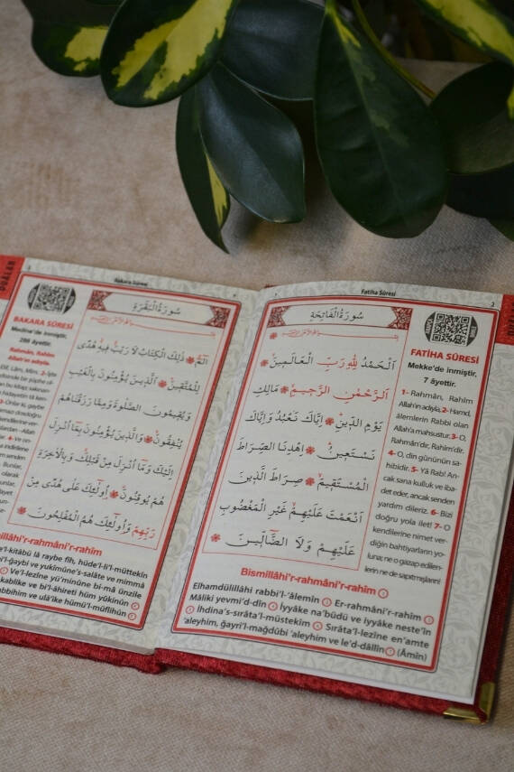 Kadife Kapaklı Allah Lafızlı Ekonomik Yasin Kitabı Kırmızı - 12x17 cm, 80 Sayfa - 3