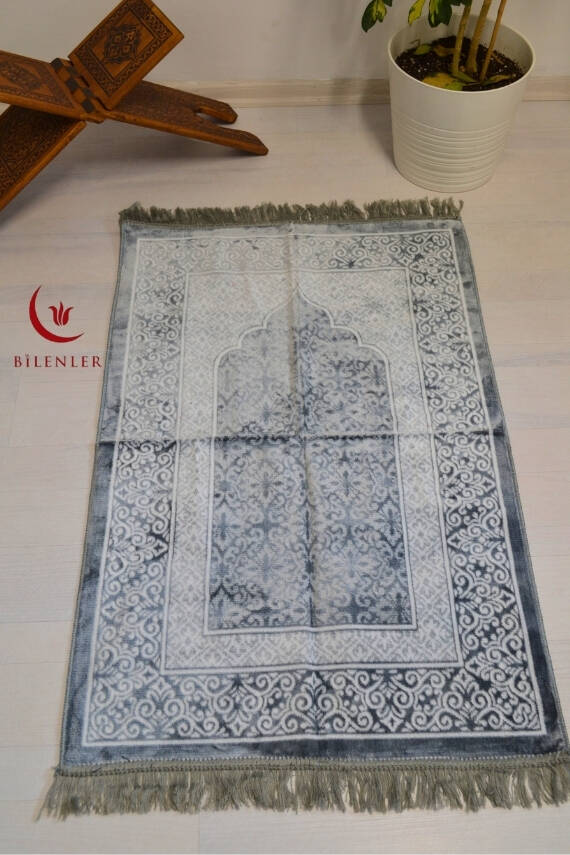 Kadife Seccade - 70x110 cm - Yumuşak ve Konforlu Gri - 1