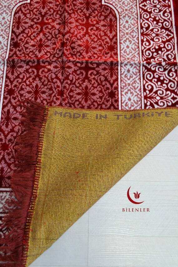 Kadife Seccade - 70x110 cm - Yumuşak ve Konforlu Kırmızı - 3