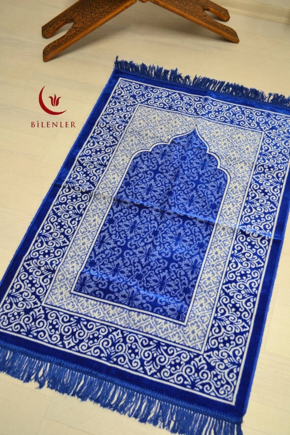 Kadife Seccade - 70x110 cm - Yumuşak ve Konforlu Lacivert - 4