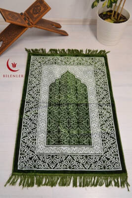 Kadife Seccade - 70x110 cm - Yumuşak ve Konforlu Yeşil 