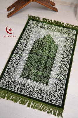 Kadife Seccade - 70x110 cm - Yumuşak ve Konforlu Yeşil - 4