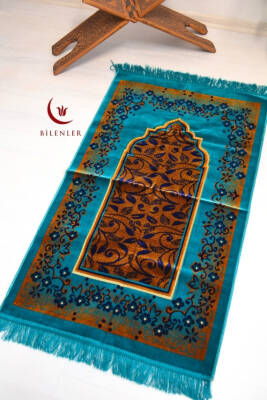 Kadife Seccade Kalın Yumuşak Doku - Şık ve Konforlu- 70x110 cm- Açık Mavi - 4
