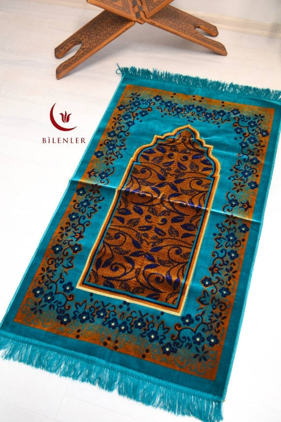 Kadife Seccade Kalın Yumuşak Doku - Şık ve Konforlu- 70x110 cm- Açık Mavi - 4