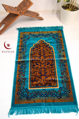 Kadife Seccade Kalın Yumuşak Doku - Şık ve Konforlu- 70x110 cm- Açık Mavi 