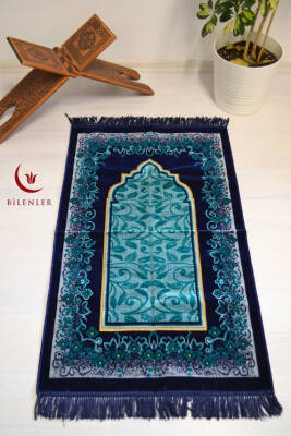 Kadife Seccade Kalın Yumuşak Doku - Şık ve Konforlu- 70x110 cm- Mavi - 1