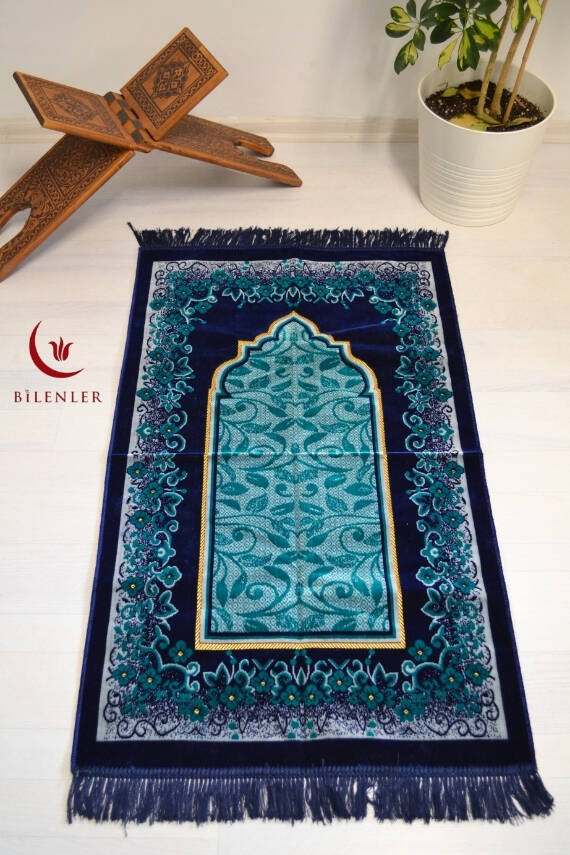 Kadife Seccade Kalın Yumuşak Doku - Şık ve Konforlu- 70x110 cm- Mavi - 1