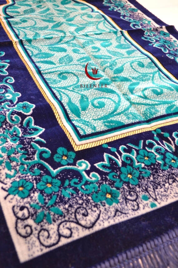 Kadife Seccade Kalın Yumuşak Doku - Şık ve Konforlu- 70x110 cm- Mavi - 2