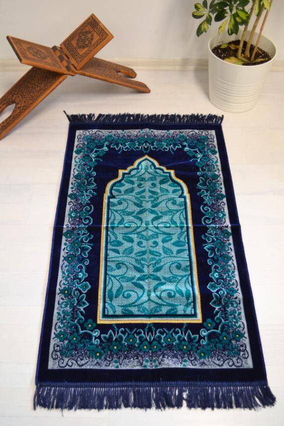 Kadife Seccade Kalın Yumuşak Doku - Şık ve Konforlu- 70x110 cm- Mavi - 1
