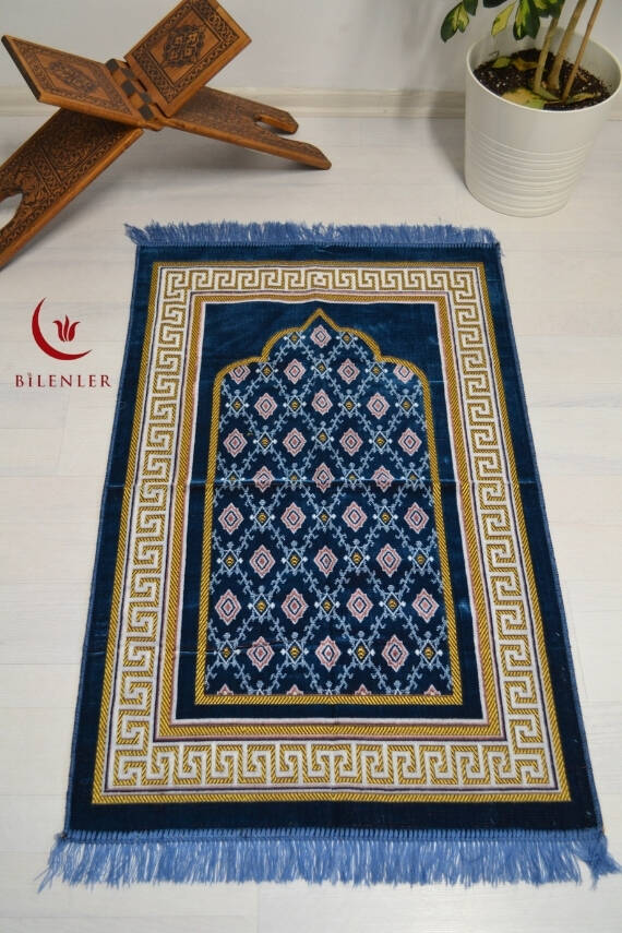  Kadife Seccade Koyu Mavi - 70x110 cm -– Ekonomik,Hafif ve Kullanışlı - 1