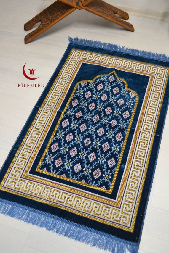 Kadife Seccade Koyu Mavi - 70x110 cm -– Ekonomik,Hafif ve Kullanışlı - 4
