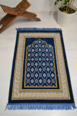  Kadife Seccade Koyu Mavi - 70x110 cm -– Ekonomik,Hafif ve Kullanışlı 