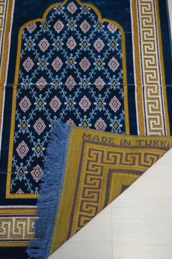  Kadife Seccade Koyu Mavi - 70x110 cm -– Ekonomik,Hafif ve Kullanışlı - 3