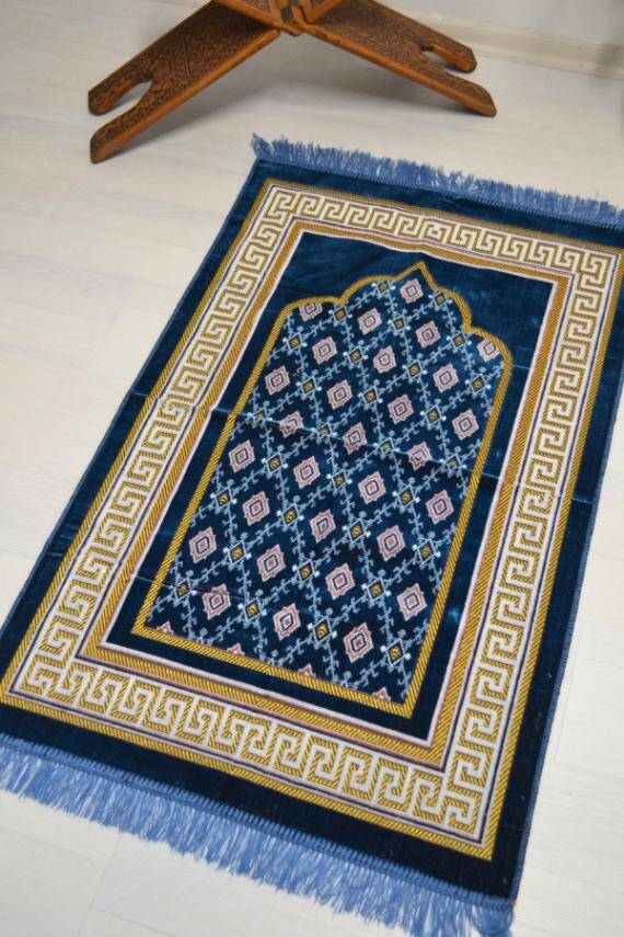  Kadife Seccade Koyu Mavi - 70x110 cm -– Ekonomik,Hafif ve Kullanışlı - 4