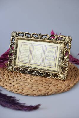 Kapı Üstü Üçlü Tablo Ayete'l Kürsi- Nazar Duası- Bereket Duası Gold - 4