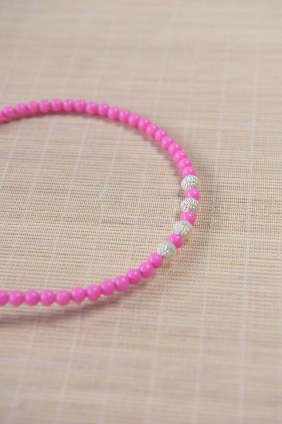 Kız Çocuk Renkli Boncuklu Taç Pembe 10 Adet - 2