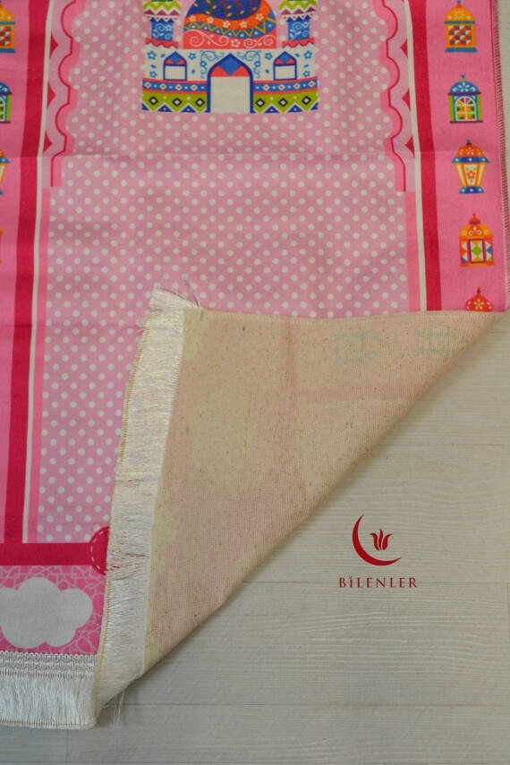 Kızımın Seccadesi – Çantalı Kız Çocuk Seccadesi(Pembe) - 4