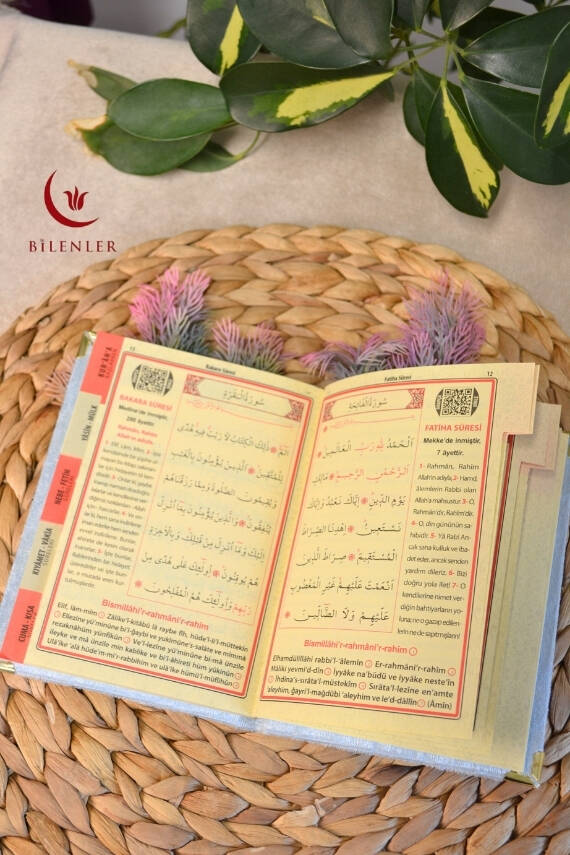 Kutulu 128 Sayfa Kadife Yasin ve İnci Tesbih Seti Mavi - 4