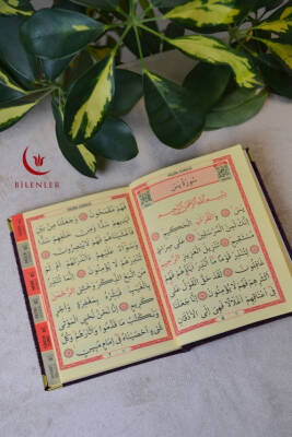 Kutulu 128 Sayfa Kadife Yasin ve İnci Tesbih Seti Mor - 6
