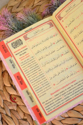 Kutulu 128 Sayfa Kadife Yasin ve İnci Tesbih Seti Pembe - 4