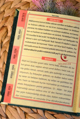 Kutulu 128 Sayfa Kadife Yasin ve İnci Tesbih Seti Yeşil - 2