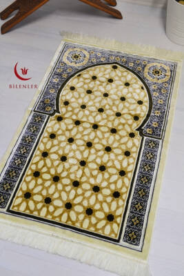 Lüks Kadife Seccade - 70x110 cm - Kalın Yumuşak Doku- Haki - 4