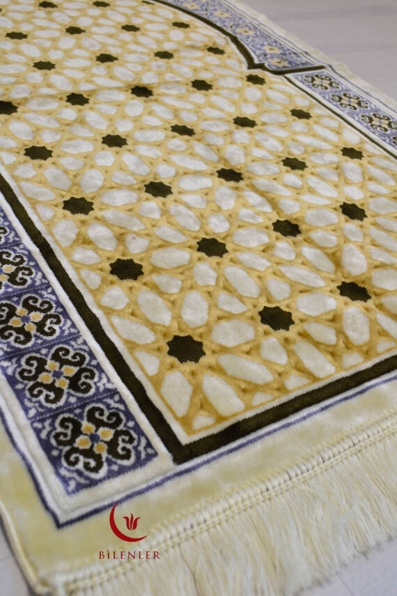 Lüks Kadife Seccade - 70x110 cm - Kalın Yumuşak Doku- Haki - 2