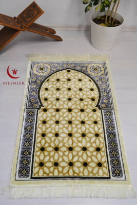 Lüks Kadife Seccade - 70x110 cm - Kalın Yumuşak Doku- Haki - 1