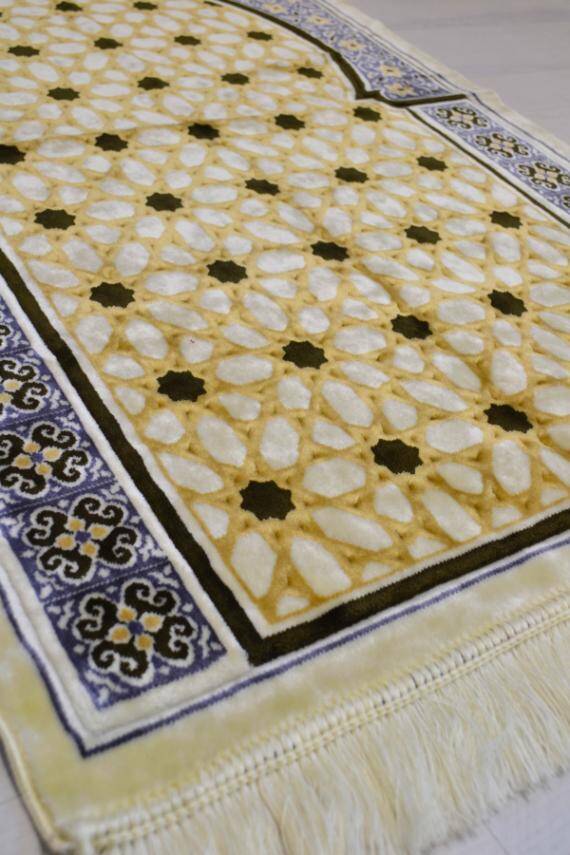 Lüks Kadife Seccade - 70x110 cm - Kalın Yumuşak Doku- Haki - 2