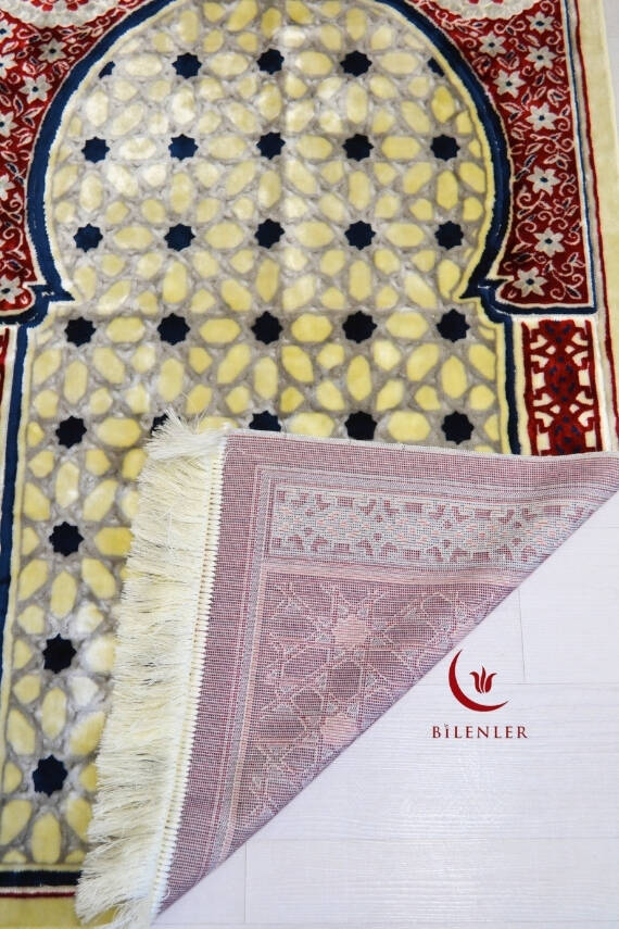 Lüks Kadife Seccade - 70x110 cm - Kalın Yumuşak Doku- Kırmızı - 3