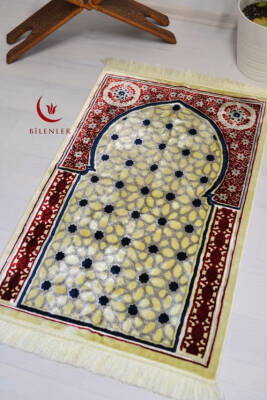 Lüks Kadife Seccade - 70x110 cm - Kalın Yumuşak Doku- Kırmızı - 4