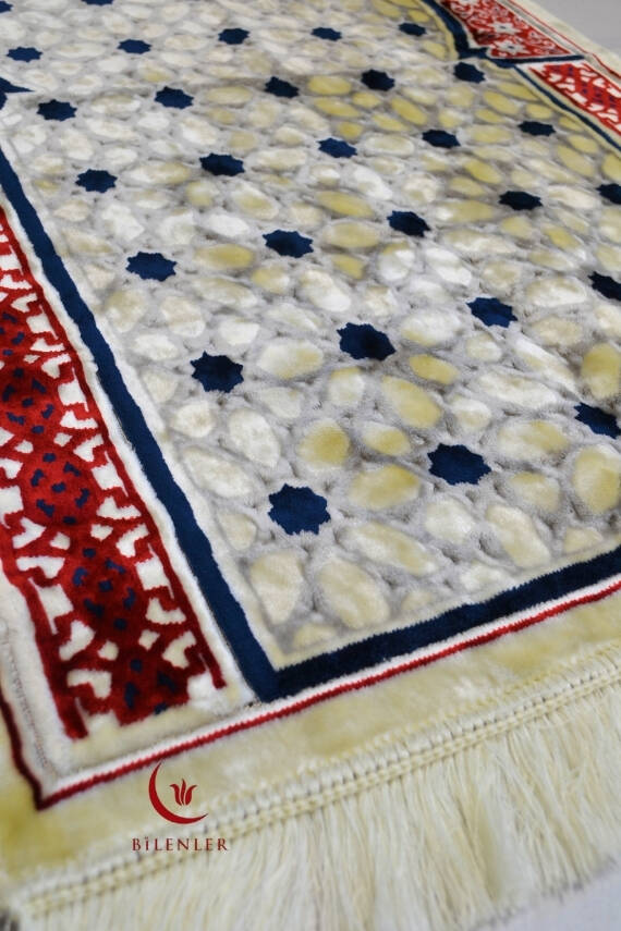 Lüks Kadife Seccade - 70x110 cm - Kalın Yumuşak Doku- Kırmızı - 2