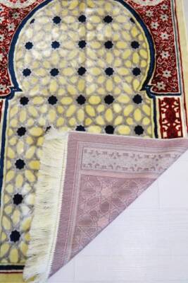 Lüks Kadife Seccade - 70x110 cm - Kalın Yumuşak Doku- Kırmızı - 3