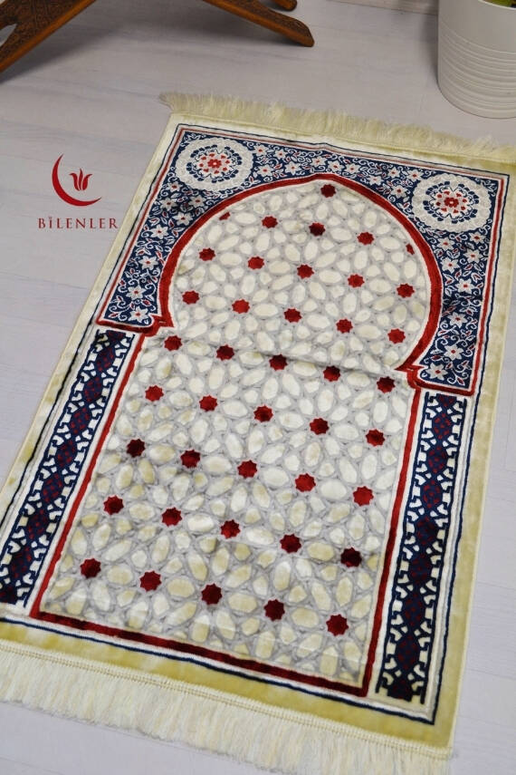 Lüks Kadife Seccade - 70x110 cm - Kalın Yumuşak Doku- Lacivert - 4