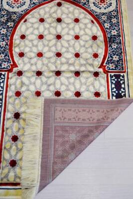 Lüks Kadife Seccade - 70x110 cm - Kalın Yumuşak Doku- Lacivert - 3