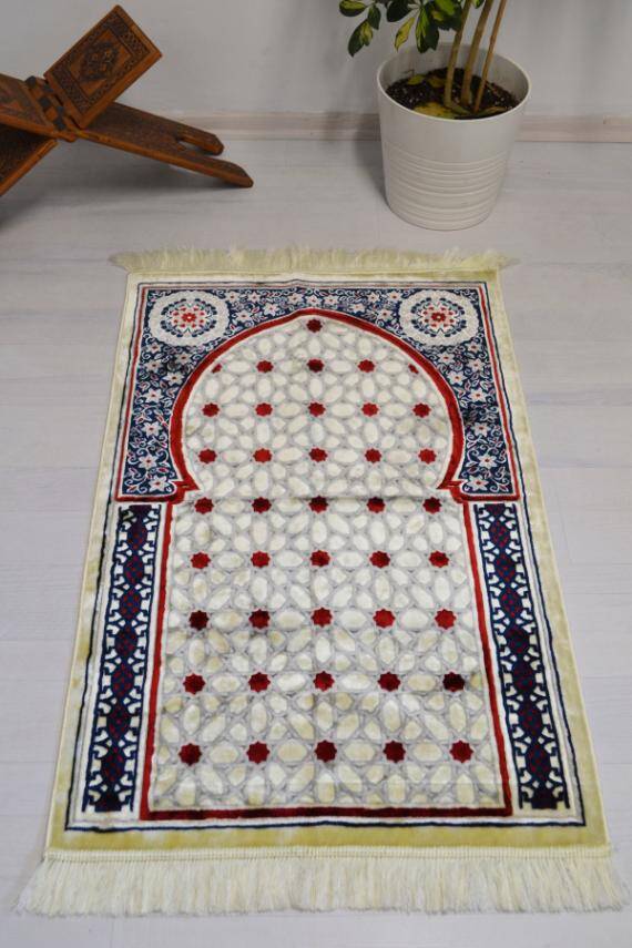 Lüks Kadife Seccade - 70x110 cm - Kalın Yumuşak Doku- Lacivert - 1